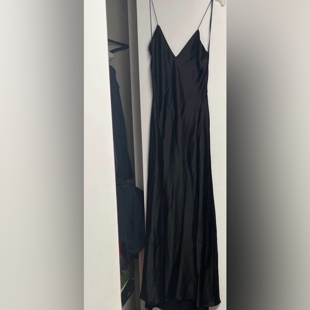 Zara Brand New With Tags Elegant Black Spaghetti Strap Dress size S